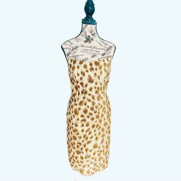 Escada Silk Cheetah Print Dress & Cardigan Sweater Suit S 36/38 - Picture 7 of 9